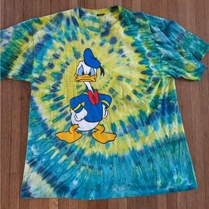 🔥 Vintage 90’s Disney Donald Duck Tie-Dye T-Shirt Single Stitch no tag  🔥